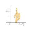 14K Yellow Gold Small Script Letter P Initial Charm