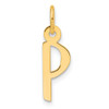 14K Yellow Gold Slanted Block Letter P Initial Charm