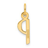 14K Yellow Gold Slanted Block Letter P Initial Charm