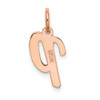 14k Rose Gold Small Script Letter P Initial Charm