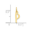 10K Yellow Gold Small Slanted Block Initial P Charm