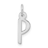 10k White Gold Large Slanted Block Initial P Charm