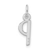 10k White Gold Large Slanted Block Initial P Charm