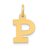 10K Yellow Gold Small Block Initial P Charm