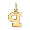 10K Yellow Gold Small Block Initial P Charm