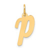 10K Yellow Gold Medium Script Letter P Initial Charm