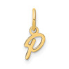 10K Yellow Gold Upper case Letter P Initial Charm