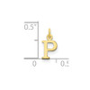 10K Yellow Gold Cutout Letter P Initial Charm