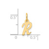 14K Yellow Gold Small Script Letter R Initial Charm