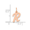 14k Rose Gold Small Script Letter R Initial Charm