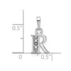 10k White Gold Initial R Charm 10YC251R