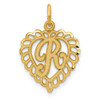 10K Yellow Gold Initial R Charm