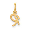 10K Yellow Gold Upper case Letter R Initial Charm