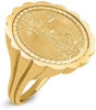 14k Yellow Gold 1/10oz American Eagle Diamond-Cut Coin Ring CR3D/10AEC