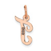 14k Rose Gold Small Script Letter T Initial Charm