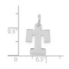 10k White Gold Small Block Initial T Charm