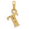 10K Yellow Gold and Rhodium-plated Diamond Initial T Charm