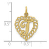 10K Yellow Gold Initial T Charm