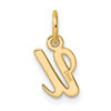 14K Yellow Gold Small Script Letter U Initial Charm