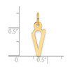 14K Yellow Gold Slanted Block Letter V Initial Charm