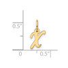 10K Yellow Gold Small Script Initial X Charm