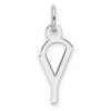 14K White Gold Slanted Block Letter Y Initial Charm