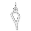 14K White Gold Slanted Block Letter Y Initial Charm