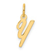 14K Yellow Gold Small Script Letter Y Initial Charm