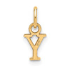 10K Yellow Gold Cutout Letter Y Initial Charm