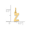 14K Yellow Gold Small Script Letter Z Initial Charm