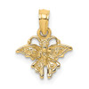 10K Yellow Gold Textured Mini Butterfly Charm