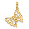 14K Yellow Gold Polished Fancy Butterfly Charm D5587