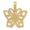 14K Yellow Gold Polished Fancy Butterfly Charm D5576