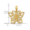 14K Yellow Gold Polished Fancy Butterfly Charm D5576