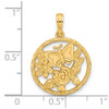 14K Yellow Gold Polished Fancy Butterfly and Hearts Charm