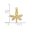 10K Yellow Gold 2-D Mini Dragonfly w/Solid Wings Charm