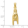 10K Yellow Gold 3D Hollow Rock On Sign Charm 10K6392