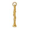 10K Yellow Gold 3-D Clarinet Charm