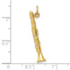 10K Yellow Gold 3-D Clarinet Charm