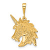 10K Yellow Gold Unicorn Head Charm