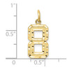 10K Yellow Gold Casted Medium Diamond-cut Number 8 Charm