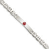 7.5" Sterling Silver Polished Medical Anchor Link ID Bracelet XSM161-7.5 with Free Engraving