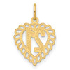 10K Yellow Gold 21 in Heart Charm