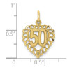 10K Yellow Gold 50 in Heart Charm