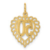 10K Yellow Gold 50 in Heart Charm