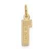 10K Yellow Gold Casted Small Diamond-cut Number 1 Charm