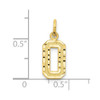 10K Yellow Gold Casted Small Diamond-cut Number 0 Charm