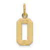 10K Yellow Gold Casted Small Diamond-cut Number 0 Charm