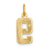 10K Yellow Gold Casted Small Diamond-cut Number 9 Charm