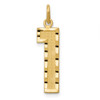 10K Yellow Gold Casted Large Diamond-cut Number 1 Charm